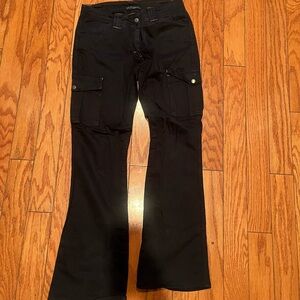 Sanctuary Women's Black Boot Cut Cargo Jeans